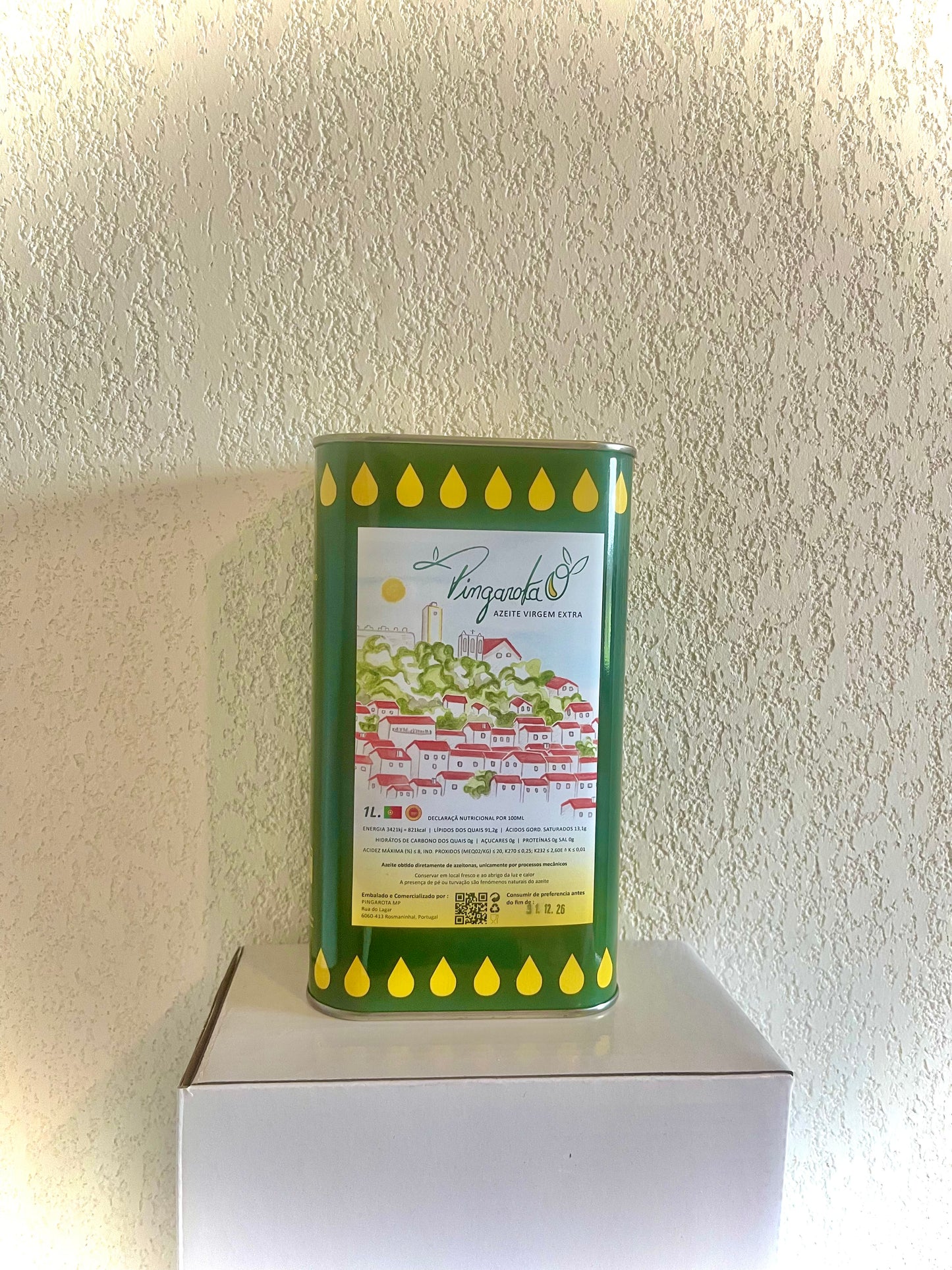 Huile d'Olive Vierge Extra 1 Litre en boite métal avec bec verseur prix net avec le transport pour la France métropolitaine