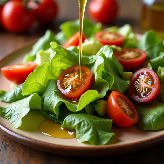 Salade de tomates et burrata à l’huile d’olive Pingarota