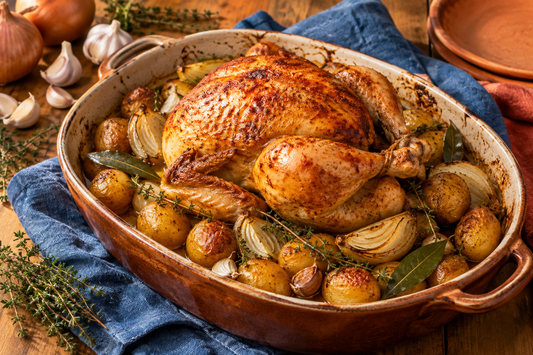 Mon poulet fermier rôti à l’huile d’olive Pingarota